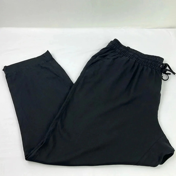 Lands’End New Women’s 20W Black WXR Woven Soft Pant Pockets Elastic Waistband - Picture 1 of 8